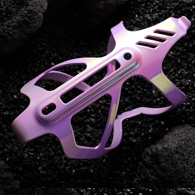 Corki Cycles Heavy Duty Bike Water Bottle Holder, Lightweight Aluminum Cage Shockproof Design for Road Mountain Gravel Bikes, Holds 18-30 oz, 2-Pack Iridescent Pink