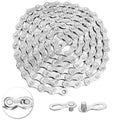 10 Speed Bike Chain,VDHU Bicycle Chain for Road Bicycles,Mountain Bike,MTB Mountain Racing Cycling Accessories with 1 Pairs Bicycle Buckle,Full Silver Plating 116 Links with Quick Link