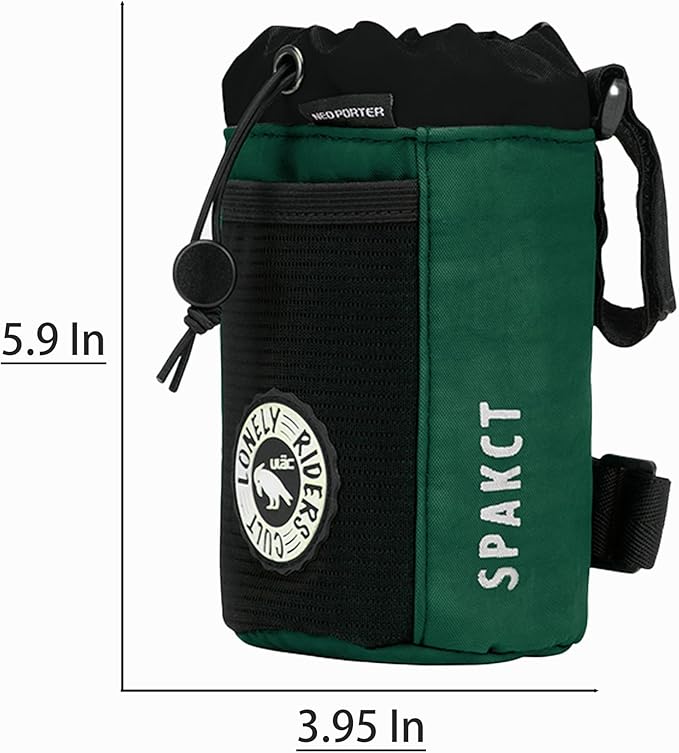 Bike Cup Holder,Bike Stem Bag,Bike Water Bottle Holder,Bike Handlebar Bag,Waterproof Bicycle Frame Bag,Bike Bags for Bicycles,Bike Feed Bag,Bike Snack Bag (Dark green)