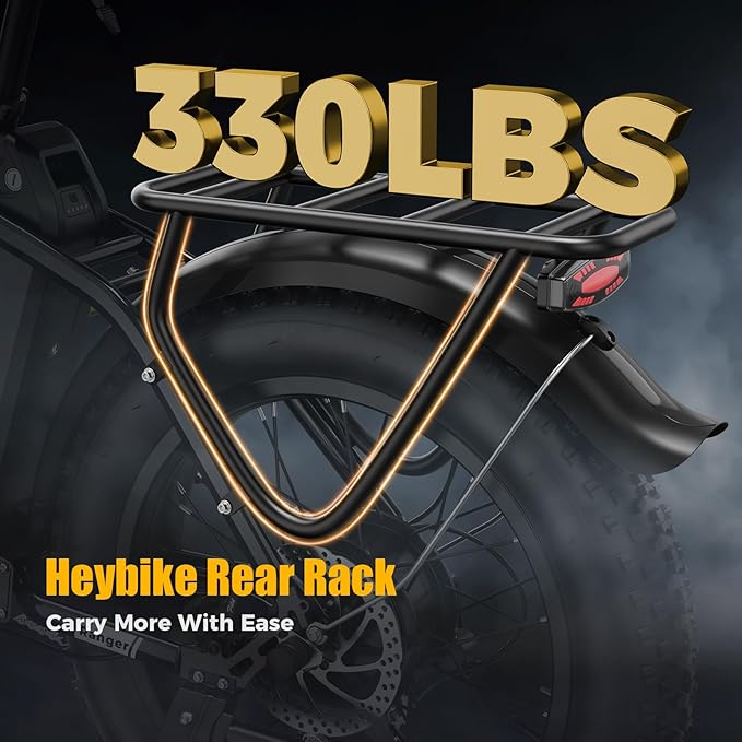 Heybike Ranger 2.0 Foldable Electric Bike for Adults, 20"×4 Fat Tire Ebike with 1400W Peak Motor, 28 MPH Max Speed, 600Wh Removable Battery, Up to 65 Miles Range, Front Suspension Step-Thru E Bike