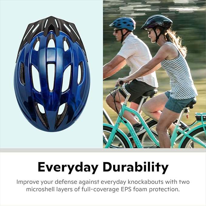 Schwinn Intercept Helmet for Adults and Youth, Size 54-62 cm for Riders Ages 8+, Microshell, Adjustable Dial and Straps, Interior Padding, 10 Air Vents, Removable Visor, Kisd and Adult Bike Helmet