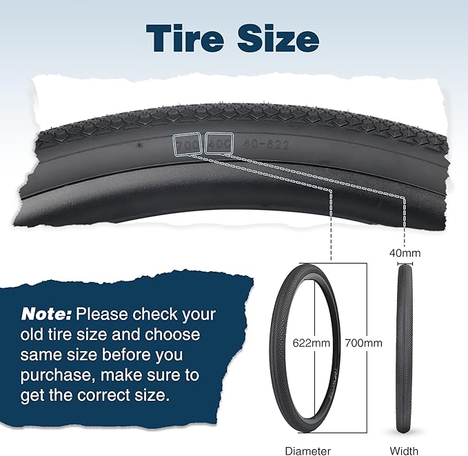 MEGHNA Bike Tire 700C Gravel Bike Tire Foldable 700 x 40C Tire for Road Racing Anti - Slip 40-622mm Replacement Tire for Road Bike Hybrid Bike Commuter Bike