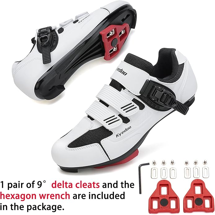 Unisex Cycling Shoes Compatible with Peloton Bike Shoes Indoor Clip in Peleton Road Bike Riding Racing Biking Shoes with Delta Cleats for Mens Womens Indoor Outdoor Bike Pedal