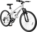 26 inch 7-Speed Commuter Bicycle,Hybrid Bicycle,Men's Cruiser Bike/Mountain Bike V Brake,Metal Frame, Adult Bike (Black, White, Blue, Green, Purple, Pink)