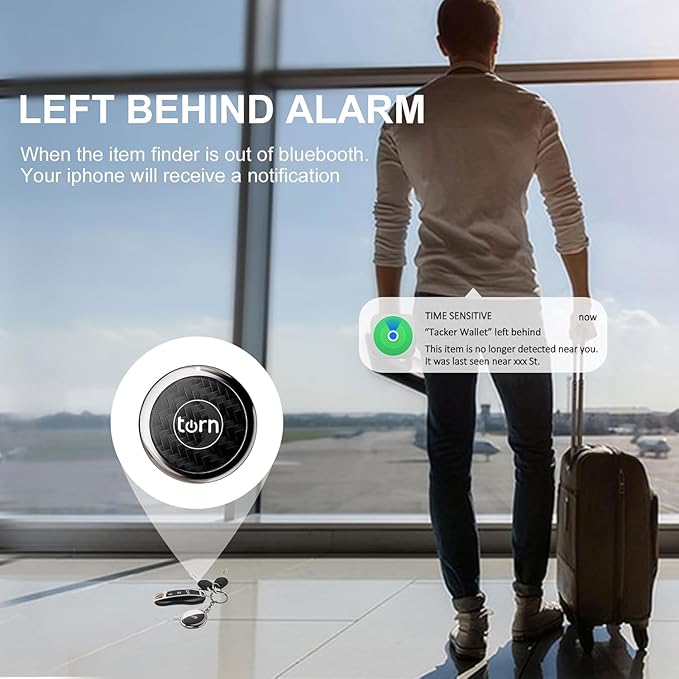 Tracker Tag Finders Work for Apple Find My (iOS Only) GPS Tracker Air Tags for Luggage Keys Backpack (Black&Coffee, 2Pack)