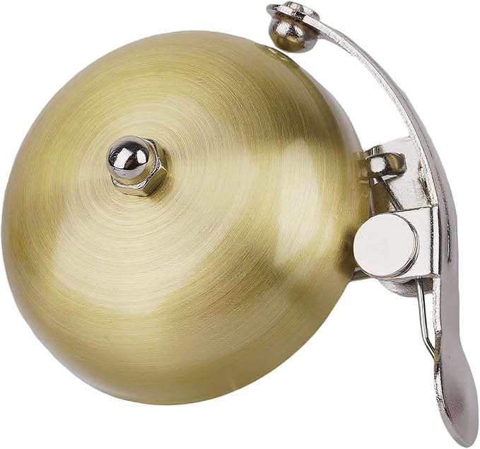 Brass Bike Bell, Bicycle Bell for Adult Bikes, Loud & Clear Sound Bicycle Bell for Adults & Kids Classic Design, Easy Installation Fits Mountain, Road, Folding Bikes and Scooters