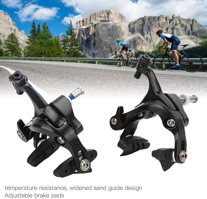 Alomejor C Brake Front Rear Set Road Calipers Aluminum Alloy Road C Brake Caliper Pull Brake Set Cycling Front Rear Rim Brake Clamp