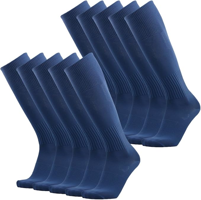 Three street Baseball Socks, Unisex Knee High Solid Sport Tube Compression Softball Football Soccer Team Socks 2-10 Pairs