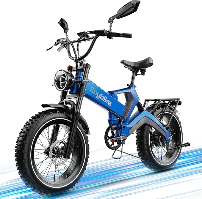 2000W/3000W Peak Motor Electric Bike for Adults, 48V/52V 25AH/30AH Battery Full Suspension Foldable Ebike, 20"x4.0" Fat Tires 35MPH Dirt Bike, 100/120 Miles Hydraulic Brake Magnesium Alloy Motorcycle