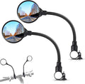 Bicycle Rearview Mirror 2-Pack - Adjustable Wide Angle Bike Mirror Rotatable Shockproof Convex Mirror Round Bike Rear View Mirrors for Handlebars