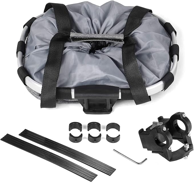 Detachable Bike Basket, Dog Cat Bicycle Handlebar Front Bag Pet Carrier with 5 FT Dog Leash for Cycling, Shopping, Picnic, and Outdoor