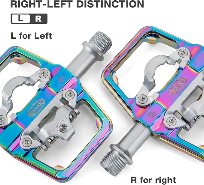 CXWXC Mountain Bike Pedals Compatible with Shimano SPD Cleats - Dual Sided Plat & Clip Pedal, 9/16” Bicycle Platform and Clipless Pedals for Road, MTB, and Hybrid Bikes
