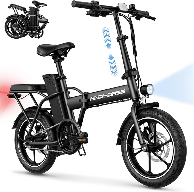 WINDHORSE 16"/ 20" Folding Electric Bike for Adults, 630W/ 983W Peak Electric Bicycle, 20MPH, 20-35/40-70 Miles Range, 288Wh/ 748.8Wh Removable Battery, UL Certified Commuter Ebike
