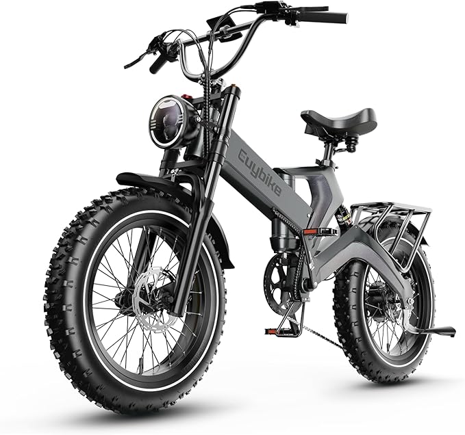 2000W/3000W Peak Motor Electric Bike for Adults, 48V/52V 25AH/30AH Battery Full Suspension Foldable Ebike, 20"x4.0" Fat Tires 35MPH Dirt Bike, 100/120 Miles Hydraulic Brake Magnesium Alloy Motorcycle