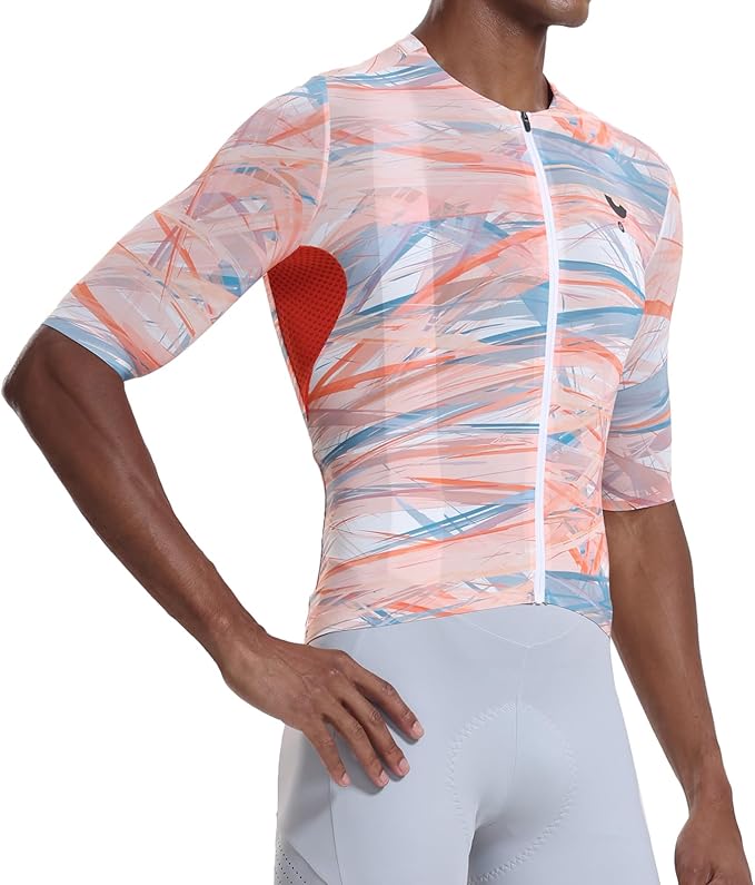 YKYWBIKE Short Sleeve Cycling Jersey Men,Bike Jersey with Pockets,Breathable Biking Shirts for Men Cycling MTB Biker Shirts