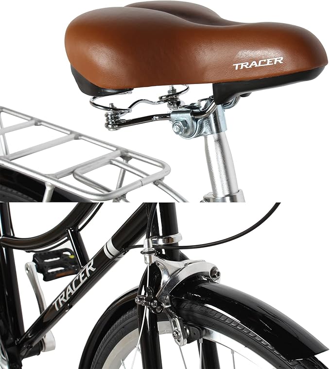Tracer Osaka Hybrid Bikes, Steel Frame, Shimano Nexus Inter 3/7 Speed, Brown Seat Brown Grips, Road Bike, City Bike, Multiple Colors