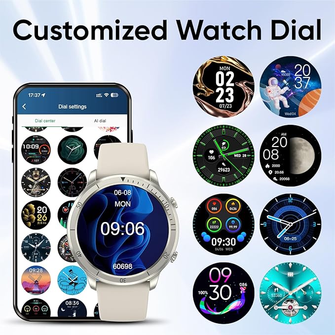 BENIO Smart Watch, Health Fitness Tracker Watch for Men Women IP68 Waterproof, Multi-Sport Mode Activity Tracker, Heart Rate/SpO2/Sleep/Stress Pedometer Step Calorie Counter for Android & iPhone
