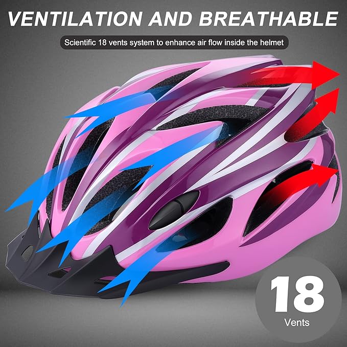 Zacro Adult Bike Helmet Lightweight - Bike Helmet for Men Women Comfort with Pads&Visor, Certified Bicycle Helmet for Adults Youth Mountain Road Biker