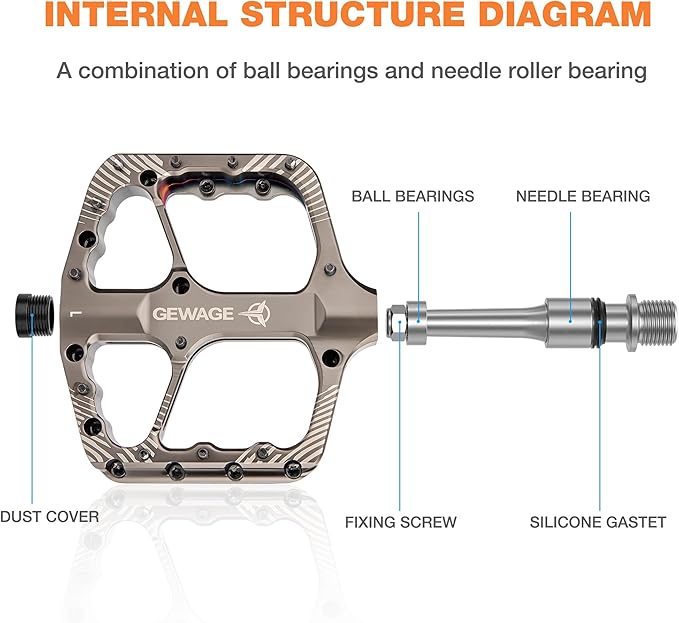 Mountain Bike Pedals -Bicycle Flat Pedals Aluminum 9/16" Sealed Bearing -Wide Platform for Road Mountain Gravel BMX MTB Bike Ideal for Downhill & Trail
