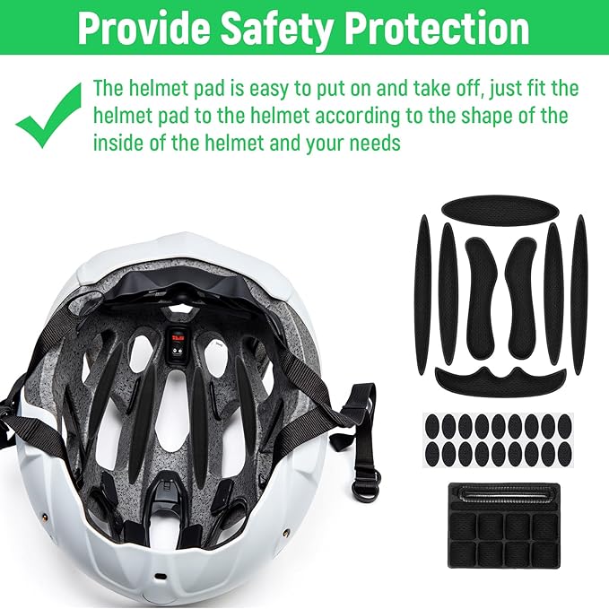 2 Set Helmet Padding Inserts,Helmet Pads,Universal Bike Helmets Pads,Replacement Motorcycle Helmets Padding,for Scooter Skateboard Bike Motorcycle Cycling Sport