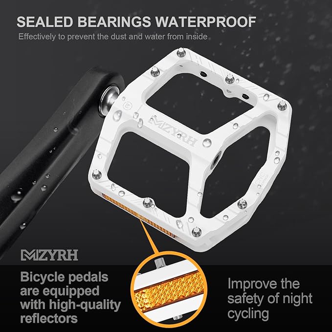 MZYRH Mountain Bike Pedals MTB Pedals,9/16" Non-Slip Lightweight Aluminum Alloy Bicycle Pedals for Road Mountain BMX MTB