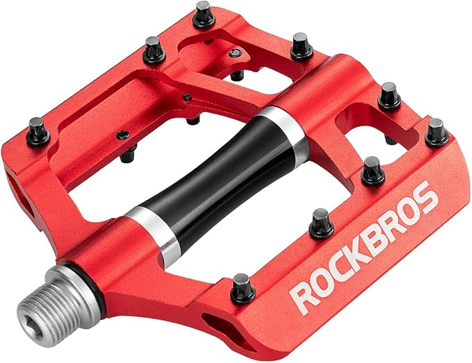 ROCKBROS Mountain Bike Pedals MTB Pedals Bicycle Flat Pedals Aluminum 9/16" Sealed Bearing Lightweight Platform for Road Mountain BMX MTB Bike