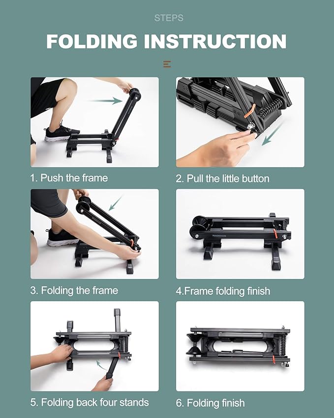 ROCKBROS Foldable Bike Stand Alloy Steel Rust-Resistant Bike Floor Stand Rack Folding Indoor Parking Wheel Holder Fit 20”-29”for Entryway, Garage, Home Bikes Parking & Storage