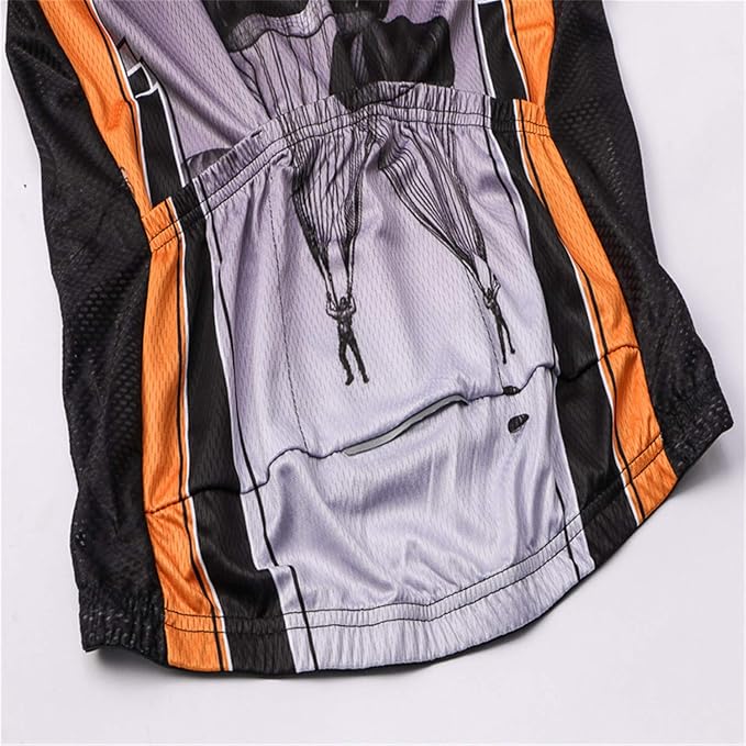 JPOJPO USA Cycling Jersey Men Short Sleeve Bike Shirts Biking Jersey Summer American Bicycle Tops with 3 Pockets Reflective