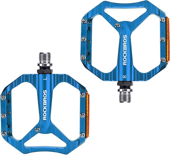 ROCKBROS Mountain Bike Pedals Aluminum 9/16" Sealed Bearing Lightweight Platform for Road Mountain BMX MTB Bike