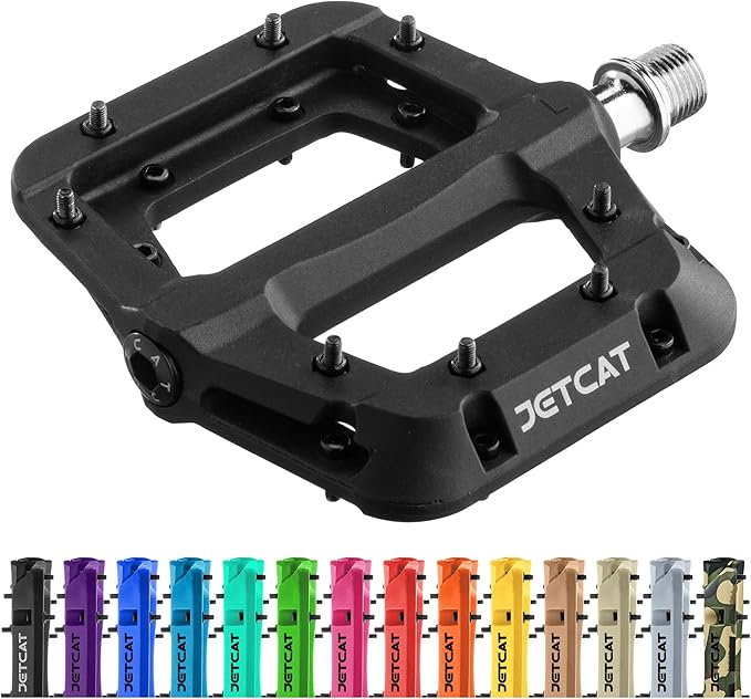 Mountain Bike Pedals Flat - MTB Pedals Flat, Bicycle Pedals for BMX/MTN/Road/Gravel/EBike, BMX Pedals, Platform Pedals, Adults & Kids Bike Replacement Upgrades Parts 9/16