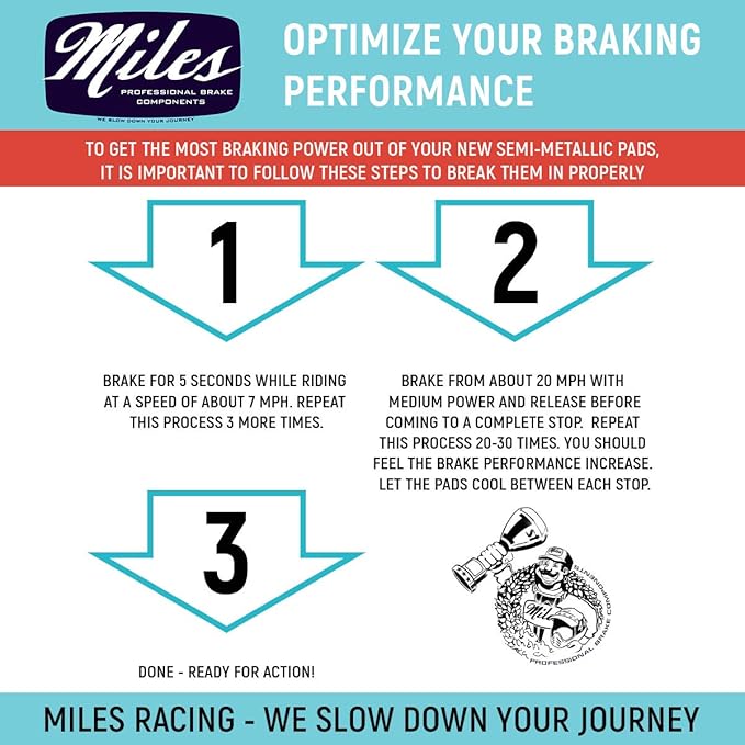 Miles Racing - Disc Brake Pads - Semi Metallic | Sintered | Organic - Compatible with Shimano, TEKTRO, TRP, ALHONGA, Bengal, Clarks, Giant, Gusset, Quad, Deore, Acera, Altus, Alivio, LX, BR, Aquila