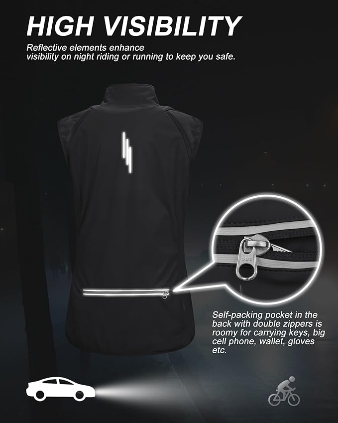 33,000ft Women's Zip Up Lightweight Athletic Workout Yoga Cycling Track Running Jacket Waterproof Windproof Reflective