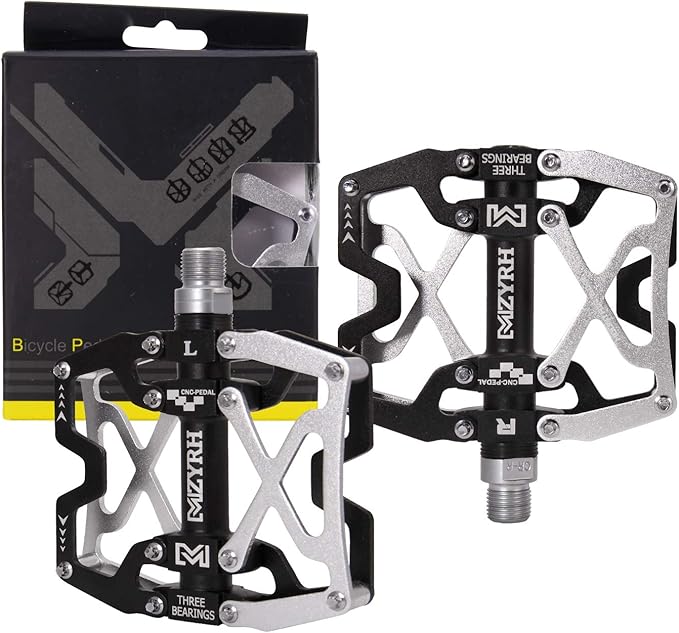 MZYRH Mountain Bike Pedals, Ultra Strong Colorful CNC Machined 9/16" Cycling Sealed 3 Bearing Pedals