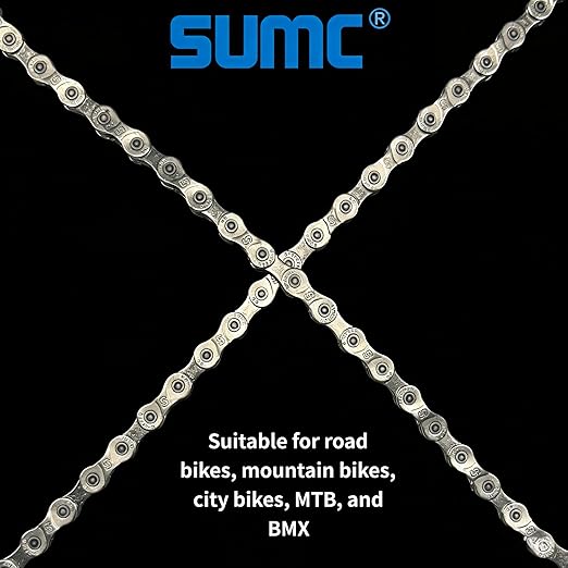 Bike Chain, High Tensile Strength Bicycle Chain for Road/MTB Bike 6/7/8 Speed - Quick Buckle - 116 Links - Dark Silver