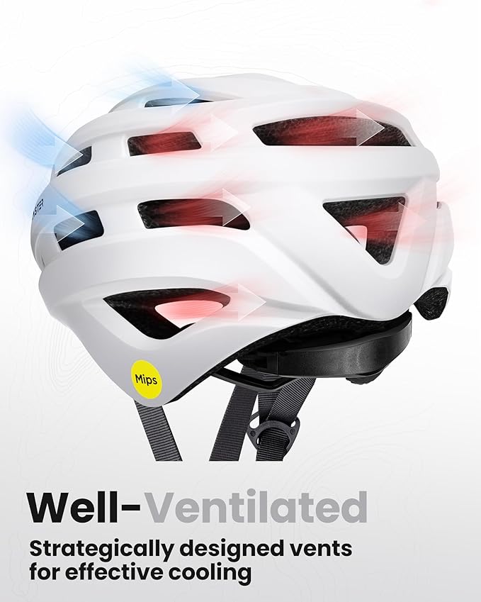 OutdoorMaster MIPS Bike Helmet for Adults-Two Removable Liners & Ventilation in Multi-Environment - Road Bicycle Helmets in Mountain, Motorway for Youth & Adult