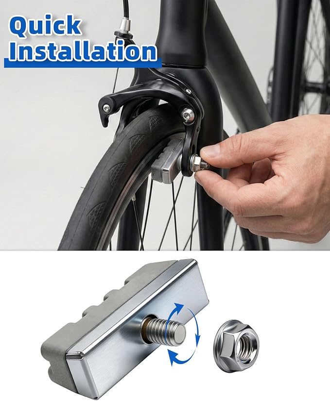 Zacro Bike Brake Pads for BMX, MTB & Road Bikes, Easy Installation, Durable & Quiet