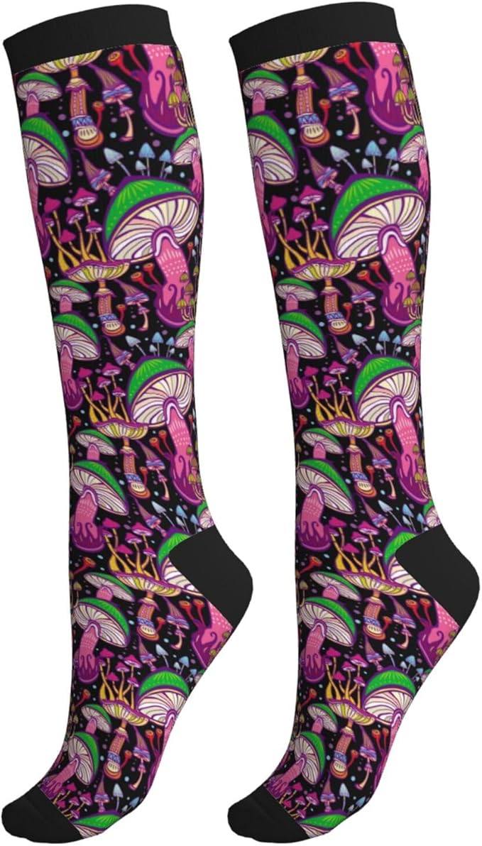 bassyil Compression Socks for Women & Men Circulation 15-20 mmHg Knee High Best Support for Nurses Travel Running Athletic