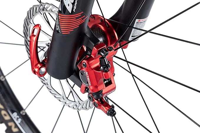 BUCKLOS Zoom HB-100 MTB Line Pulling Hydraulic Disc Brake Calipers Front + Rear, Aluminum Alloy Mountain Bike Hydraulic Disc Brakes with is/PM Universal Caliper Adapter for XC Trail, Fat Bike…