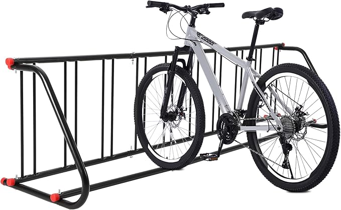 Commercial Grid Bike Rack, Single Sided Bike Rack Stand Ground, 10-Bike Capacity Bicycle Storage Stand, Power Coated Steel Floor Parking Stand for Garages, Stores, Schools and Universities