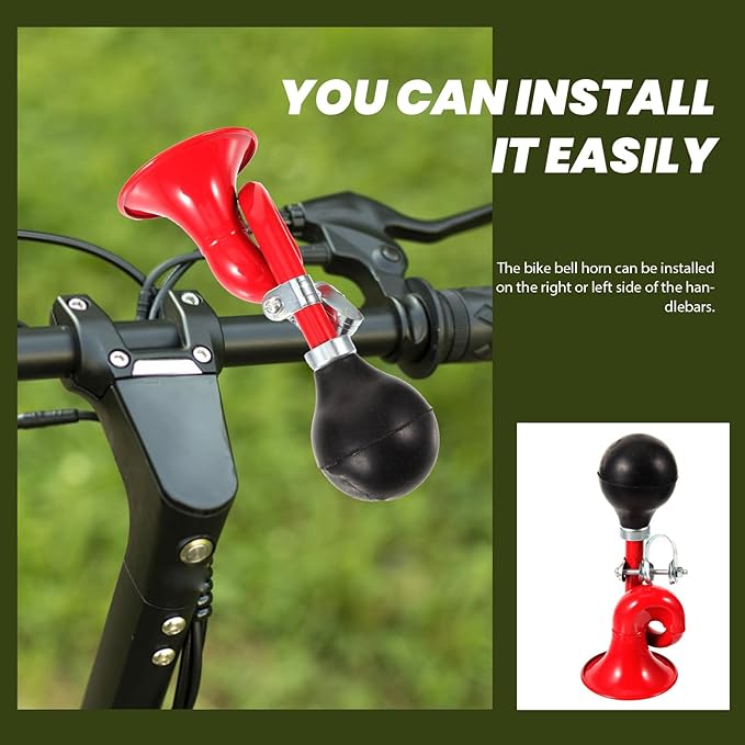 Loud Squeeze Air Horn Portable Red Vintage Bicycle Bell for Mountain and Road Bikes Safe Riding Accessories