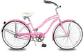MICARGI 24/26 Inch Adult Cruiser Bicycle Hybrid Bike 1/7 Speeds Commuter Bike for Women, Men, Seniors,Step-Through or Step-Over Bike Steel Frame Multi Colors Style
