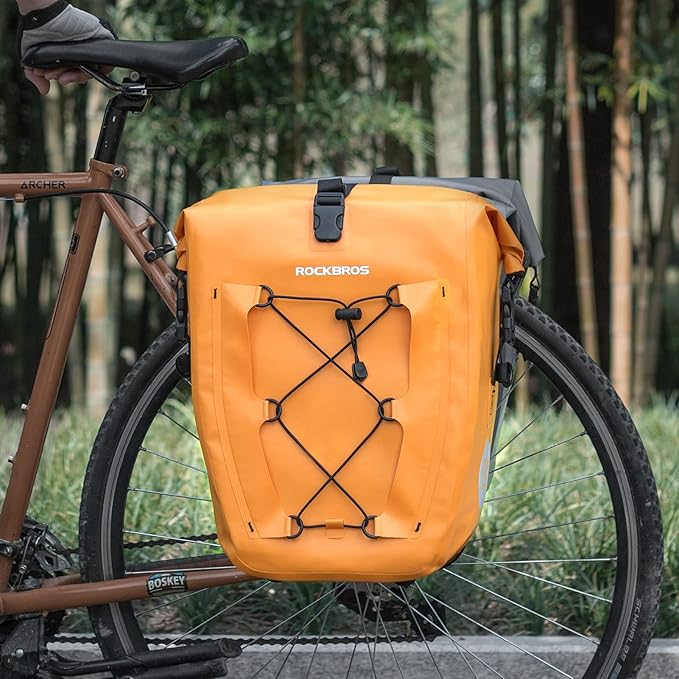 ROCKBROS Bike Panniers Waterproof Bike Rear Rack Bag Max 30L Large Capacity Bike Rear Panniers for Cycling Traveling Commuting 2 Pack