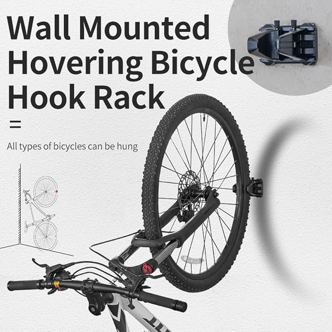 Bike Rack Stand for Garage Adjustable Wall Mount Bike Hanger for Storage Vertical Mount for Indoor Shed,Hanging Bicycle for Home Apartment,Black