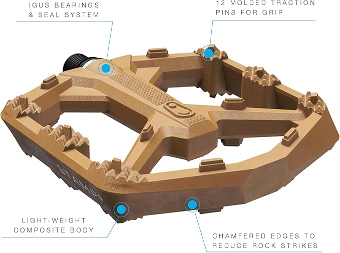 Crankbrothers Stamp Flat MTB Pedals - Size-Specific, Lightweight, Versatile, Durable Bike Pedals