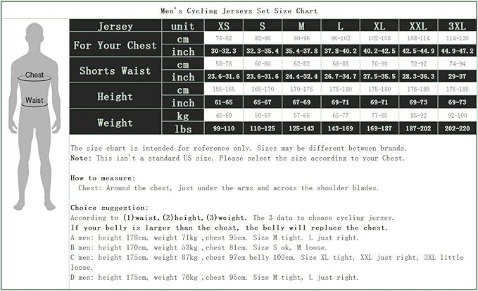 Men's Cycling Jersey Set, Summer Mountain Bike Clothing Short Sleeved Riding Jerseys