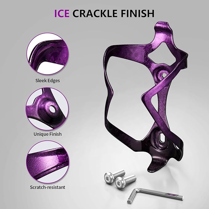 Bike Water Bottle Holder Bicycle Cage for Mountain Road MTB Gravel Adult Bikes Cycling Universal Carrier Rack 1 Pack Aluminum Alloy Ultralight Kettle Drink Accessories Purple