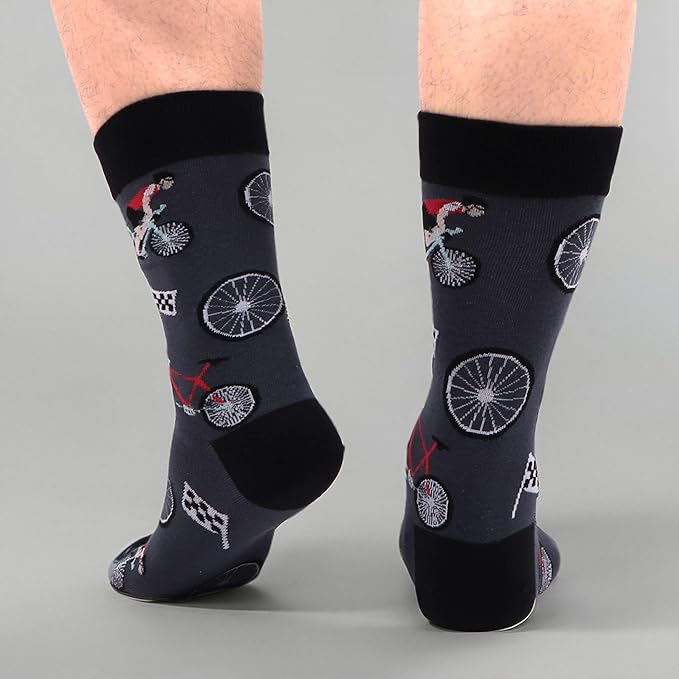 WeciBor Men's Dress Funny Crazy Colorful Novelty Combed Cotton Crew Socks 12 Pack - Size 7-10/10-13/13-15