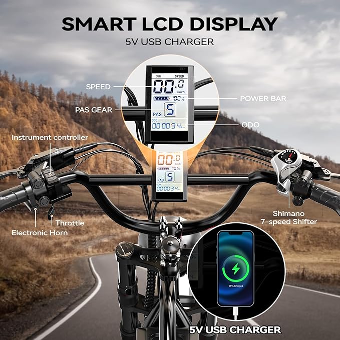 EUYBIKE Electric Bike for Adults, 2000W/3000W Peak Single/Double Motor with 48V/52V 25AH/30AH Battery, 20"x4.0" Fat Tires 35MPH/37MPH Ebike, Dual Hydraulic Disc Brake Full Suspension Electric Bicycle