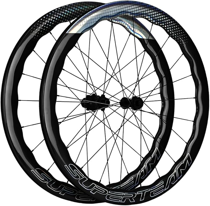 SUPERTEAM Carbon Disc Wheel 50CU-28-CC Tubeless 700C Cycling Wheel Black