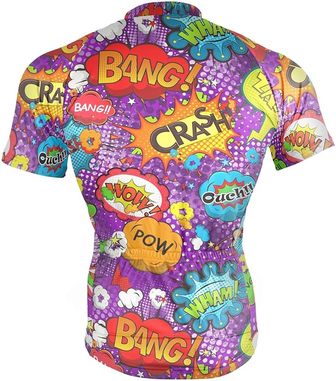 Men's Cycling Bike Jersey Short Sleeve Moisture Wicking, Breathable, Quick Dry Biking Shirt with 3 Rear Pockets